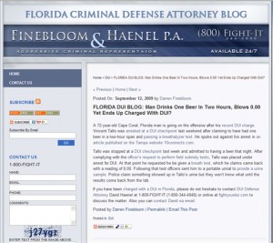 Florida DUI Defense Law Firm of Finebloom & Haenel